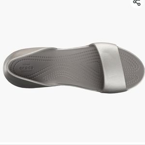 Crocs silver flat sandals